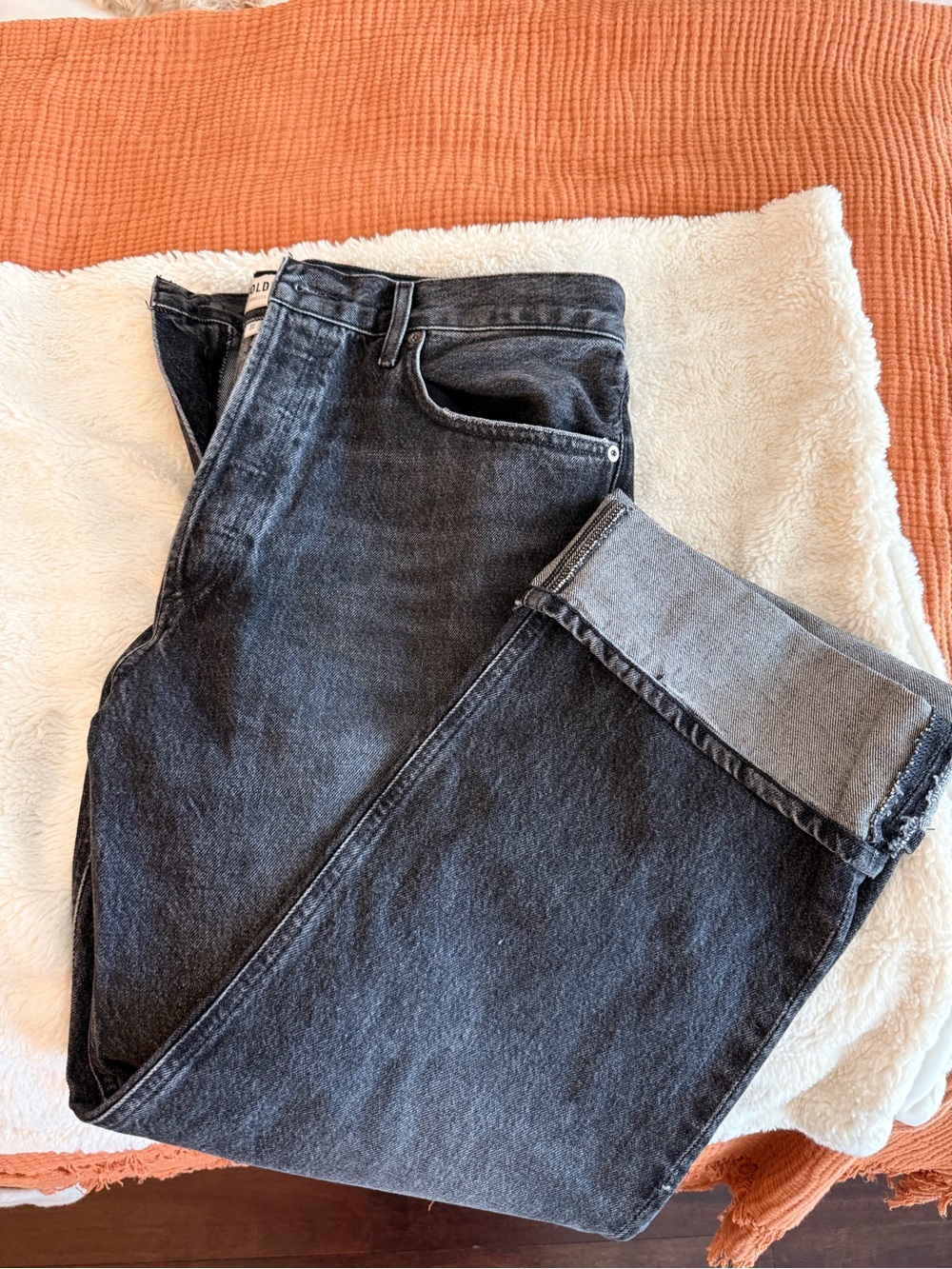 AGOLDE FRAN JEAN Black Denim Jeans - Classic Straight Fit